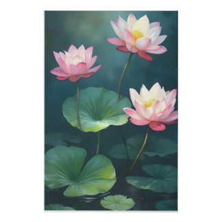 Tranquil Lotus Faux Canvas Print