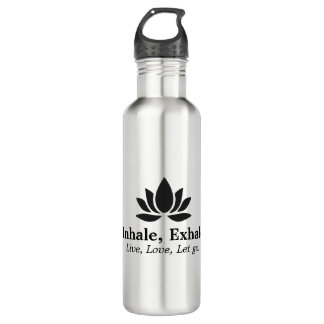 Tranquil Lotus: Inhale, Exhale Inspiration Stainless Steel Water Bottle