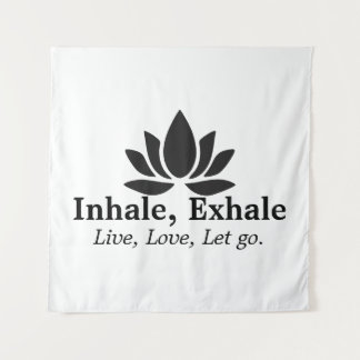 Tranquil Lotus: Inhale, Exhale Inspiration  Tapestry