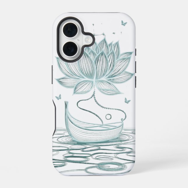 Tranquil Lotus & Om – Zen-Inspired Iphone Case (Back)