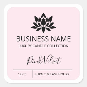 Tranquil Lotus Pink Soy Candle Product Labels