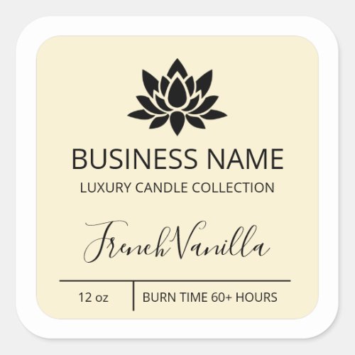 Tranquil Lotus Vanilla Soy Candle Labels