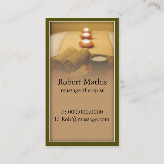 Tranquil Massage Therapist Business Card (Front)