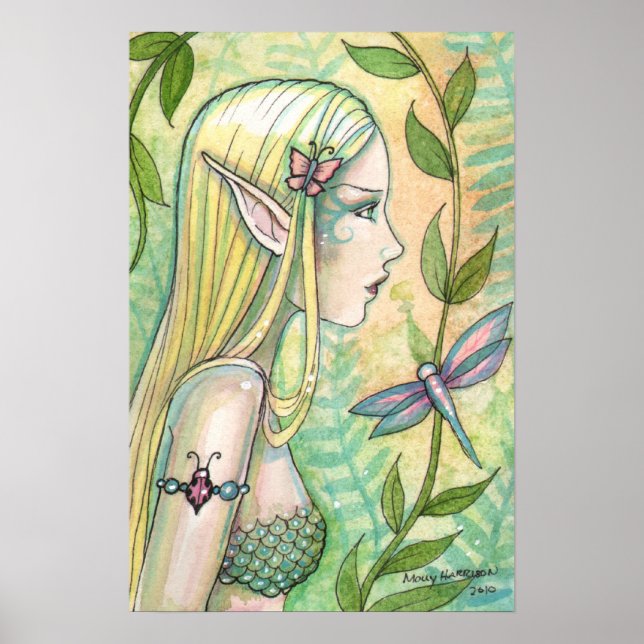 Tranquil Mermaid Poster by Molly Harrison (Front)
