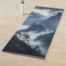 Tranquil Misty Mountains Yoga Mat