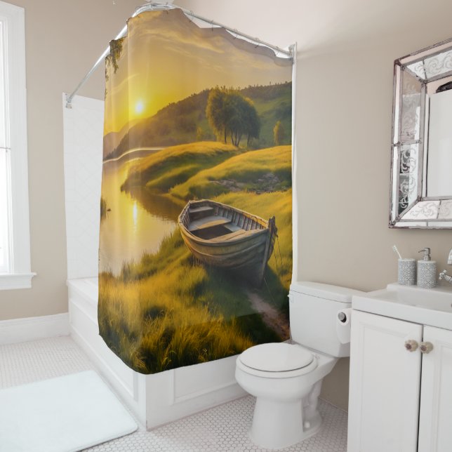 Tranquil Morning Sunrise  Shower Curtain (In Situ)