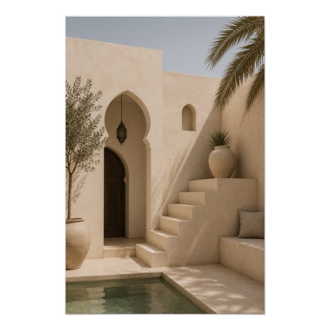 Tranquil Moroccan Architecture Poster (Front)