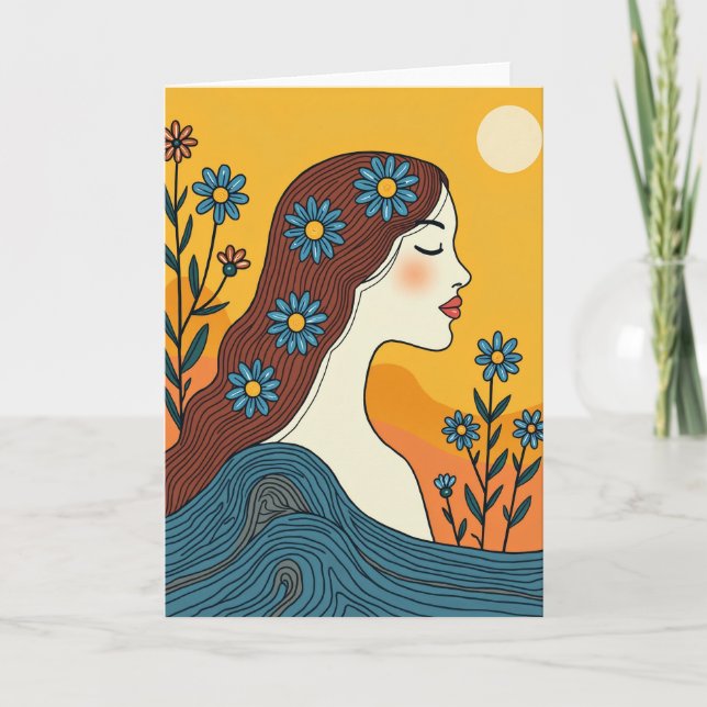 Tranquil Mothers Day Woman Card (Front)