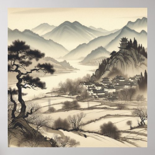Tranquil Mountainscape Poster