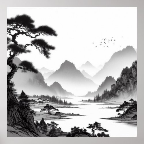 Tranquil Mountainscape Poster