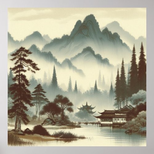 Tranquil Mountainscape Poster