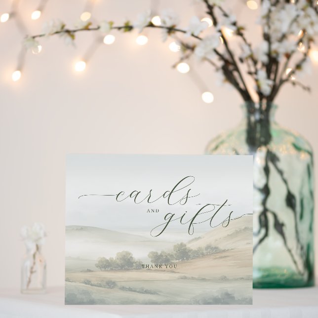 Tranquil Muted Watercolor Landscape Foam Board (In Situ (Wedding))