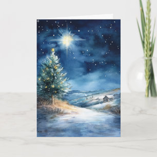Tranquil Nativity Night Card
