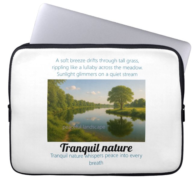 Tranquil nature whispers peace into every breath laptop sleeve (Front)