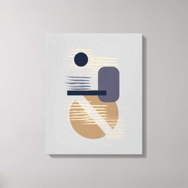 Tranquil Neutral/Tan/Blues Minimalist Canvas Art (Front)