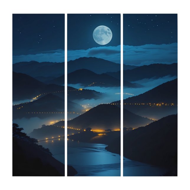 Tranquil Nightscape Art (Front)