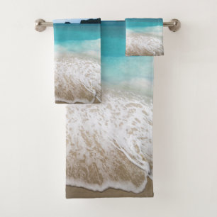 Tranquil Ocean Beach Themed Bath Towel Set