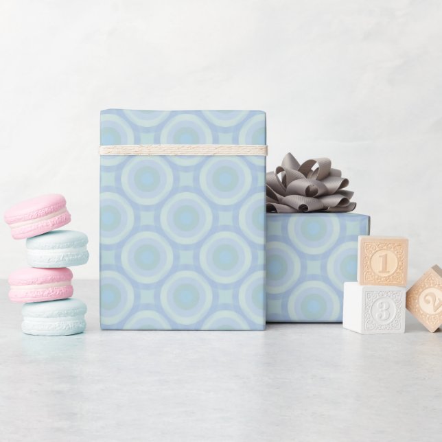 Tranquil Ocean Hues Soft Geometrics Wrapping Paper (Baby Shower)