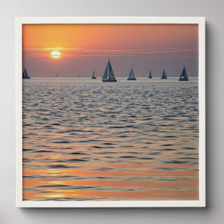 Tranquil Ocean Sunrise Wall art Peel And Stick Photo Tile