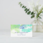Tranquil Ocean Watercolor Business Card (Standing Front)
