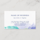 Tranquil Ocean Watercolor Business Card (Back)