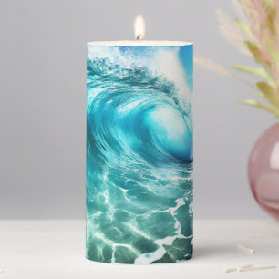 Tranquil Ocean Wave Pillar Candle
