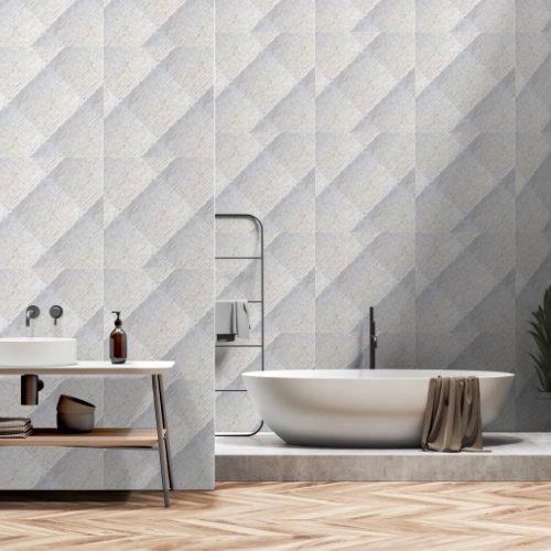 Tranquil Off_White Tiled Faux Brick Accent  Wallpaper