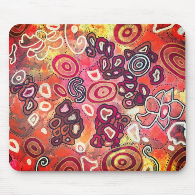 Tranquil Oval Corals Original Abstract Artwork Mouse Pad (Front)