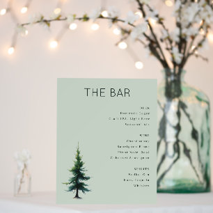Tranquil Pale Green Minimalist Bar Menu Foam Board