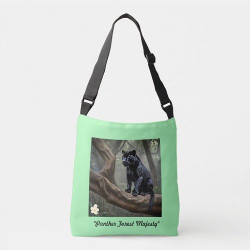 Tranquil Panther Image Crossbody Bag