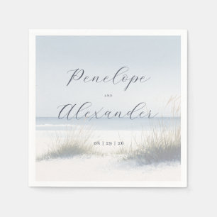 Tranquil Pastel Beach Waves Napkins