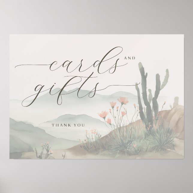 Tranquil Pastel Watercolor Desert Landscape Holder (Front)