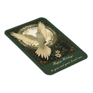 Tranquil Peace Dove And Nature Illustration Magnet