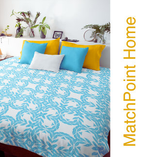 Tranquil Petals Azure Elegance Bedding Duvet Cover