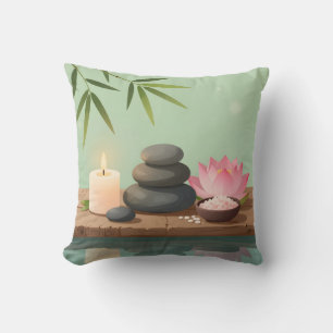 Tranquil Reflection – Zen Landscape Throw Pillow