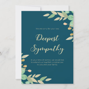 Tranquil Reflections Framed Leafy Green Sympathy Invitation