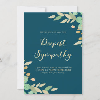 Tranquil Reflections Framed Leafy Green Sympathy Invitation