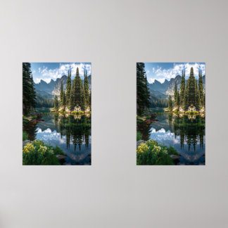 Tranquil Reflections of the Mountains Wall Art Sets