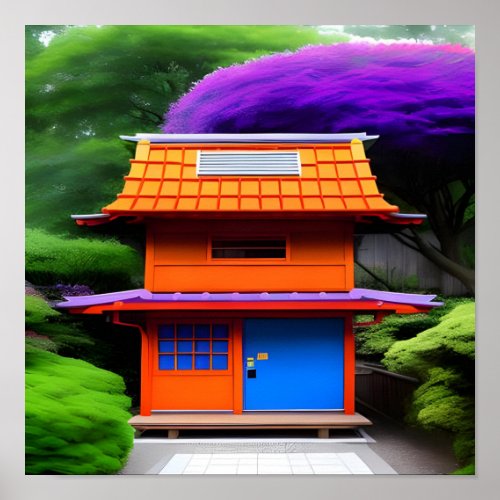 Tranquil Retreat A Colorful Japanese House Poster