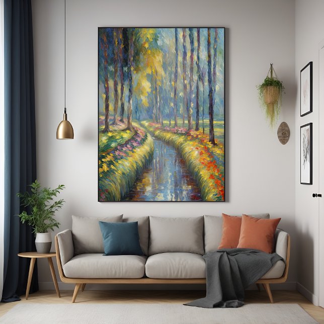 Tranquil River Path Impressionist Landscape Art Poster (Creator Uploaded)