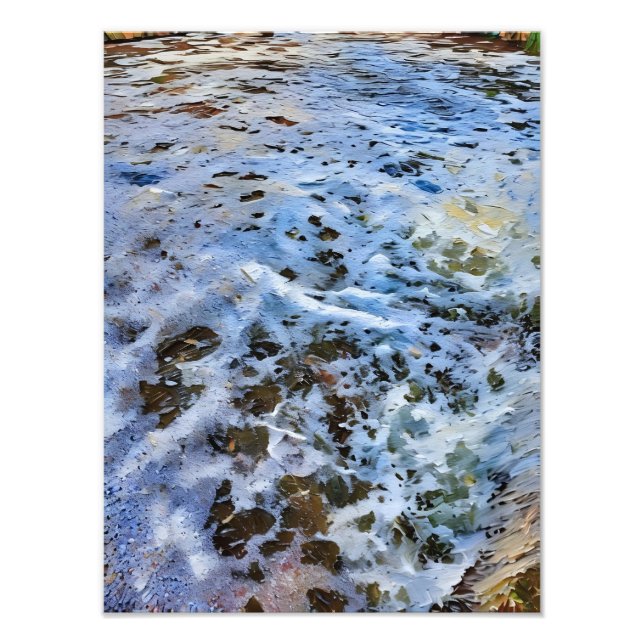 Tranquil River Surface with Artistic Abstraction Photo Print (Front)