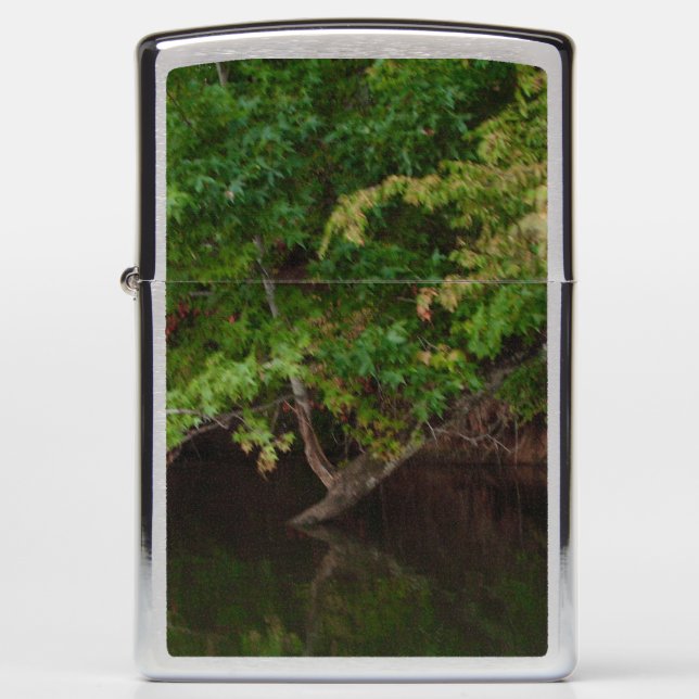 Tranquil Riverside Tree Scene Zippo Lighter (Front)