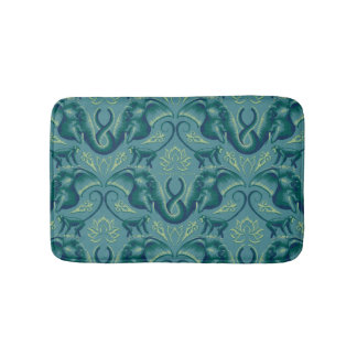 Tranquil Safari Tapestry Pattern - The White Lotus Bath Mat