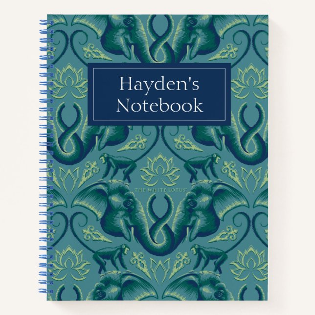 Tranquil Safari Tapestry Pattern - The White Lotus Notebook (Front)