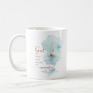 Tranquil Sailboat Watercolor Quote Coffee Mug