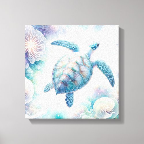 Tranquil Sea Turtle Art Canvas Prints