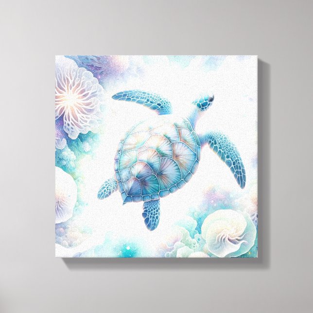 Tranquil Sea Turtle Art Canvas Prints (Front)