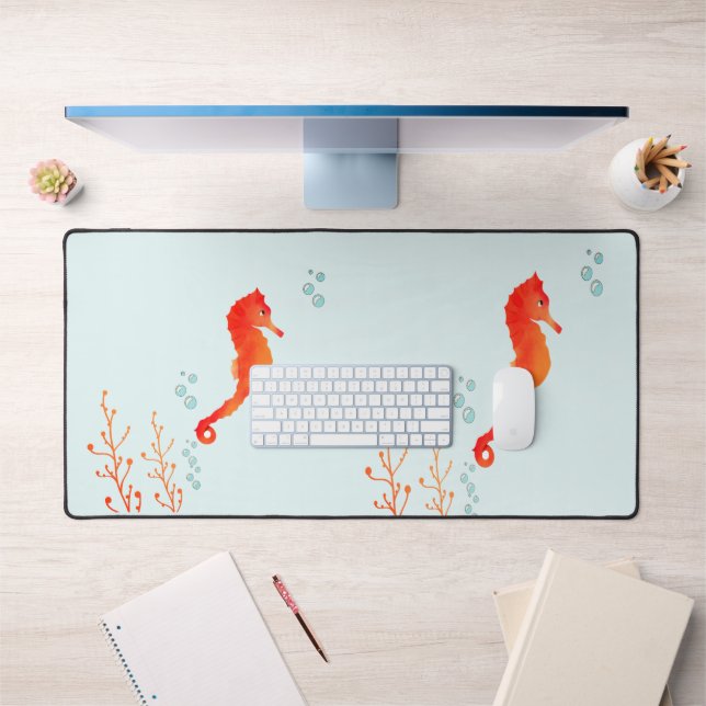 Tranquil Seahorse" Watercolor Desk Mat - Large Ext (Office 1)