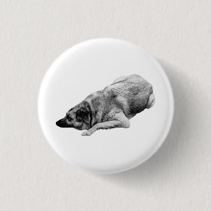 Tranquil Shaded Dog Brightens Up Holiday Apparel Button
