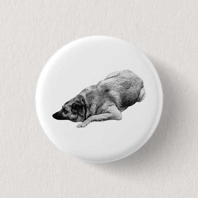 Tranquil Shaded Dog Brightens Up Holiday Apparel Button (Front)